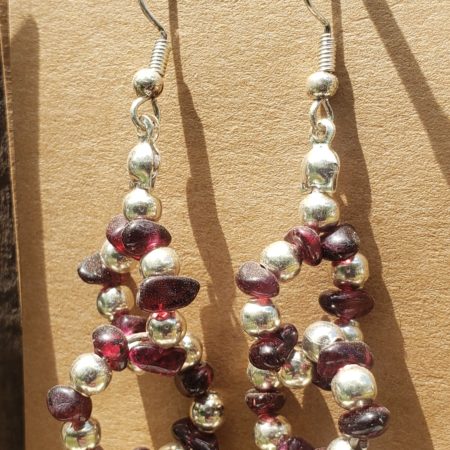 Sterling Silver and Garnet Earrings