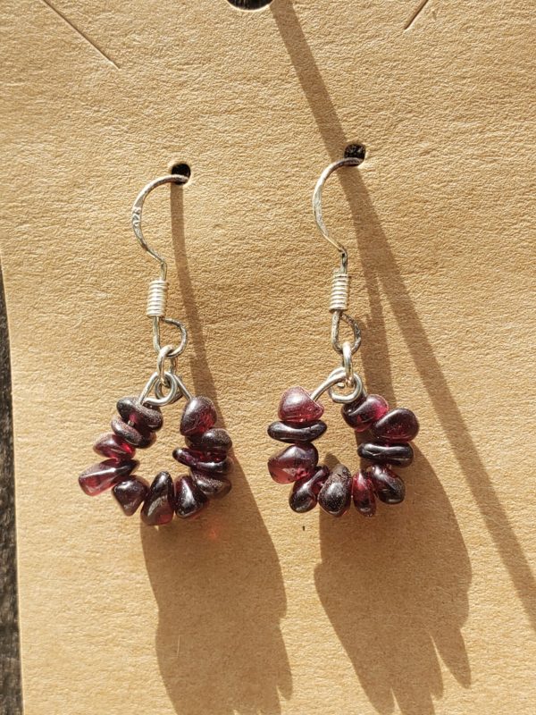 Sterling Silver and Garnet Earrings