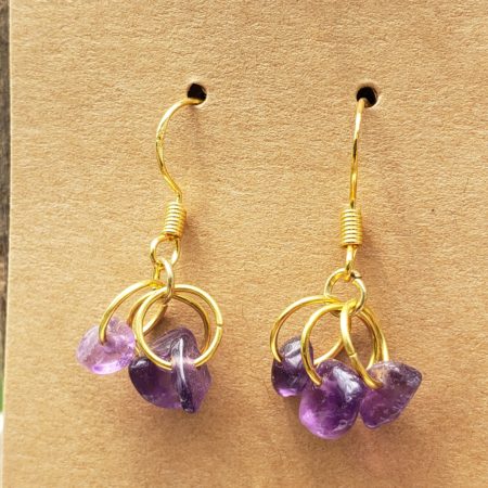 Gold and Amethyst Earrings