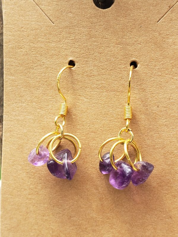 Gold and Amethyst Earrings