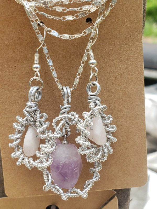 Silver Spirals Necklace and Earrings set
