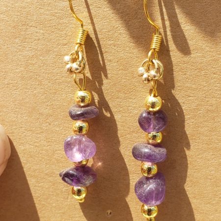 Gold and Amethyst Earrings