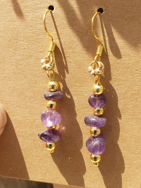 Gold and Amethyst Earrings